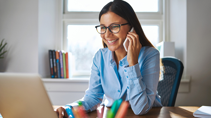 Young Asian woman working at home